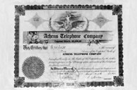 Athens Telephone Company Stock Certificate