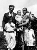 Charlie J. and Naomi (Speck) Oxley and their first three sons. Circa 1938.
