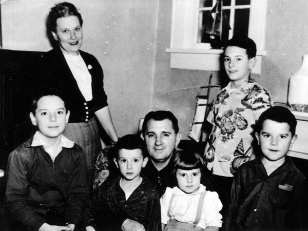The Friedl Family: Sally and Joe with children (l-r) Chester, Dexter (John), Sally, Joe and Henry.